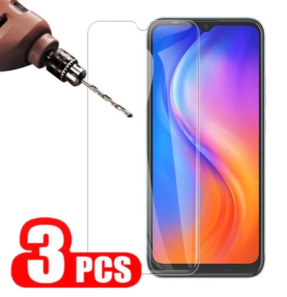 2Pcs Glass For Tecno Spark 6 Go Screen Protector Full Water Color Transparent Tempered Glass