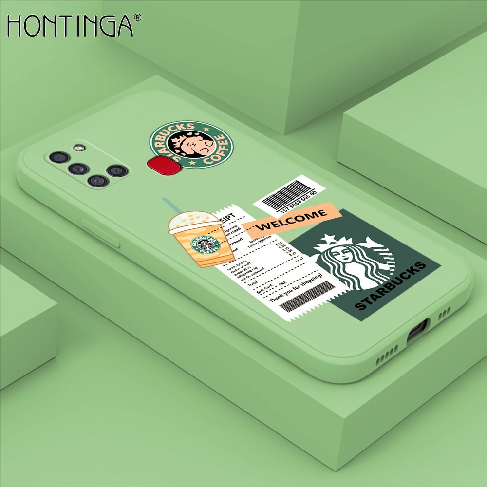 Hontinga for Samsung Galaxy A21S Case Cartoon Popularity Phone Case Soft Square Edge Silicone Cases Full Lens Cover Shockproof Protection Cover