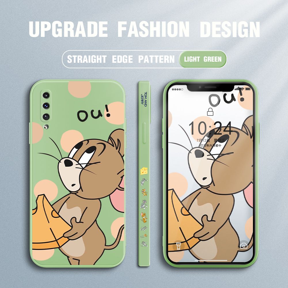 FHKL for Samsung Galaxy A50 A30S A50S Back Cover Jerry Side design Soft Case Multicolor Liquid Silicone Phone Cases