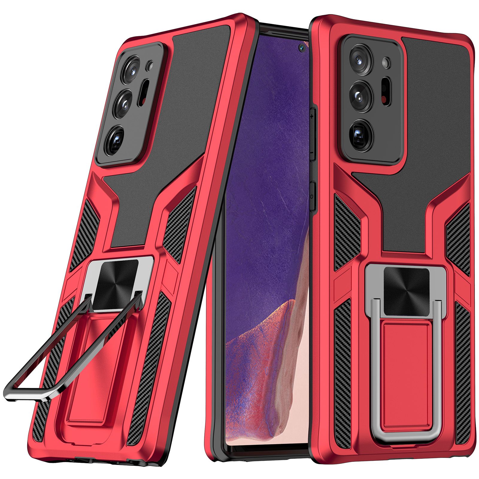 For Samsung Galaxy Note 20 Ultra 5G Dual Layer Built-in Kickstand Heavy Duty Military Grade Shockproof Drop Protection Cover