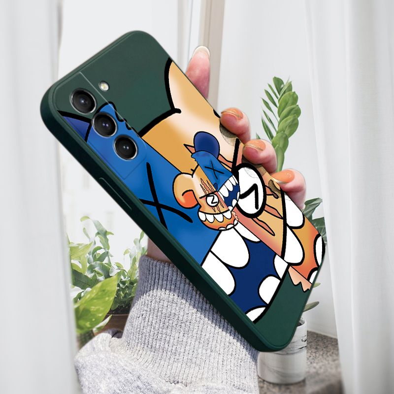 AMORVOR for Samsung Galaxy S21 5G Back Cover Fashion Popular Side design Soft Case Liquid Silicone Phone Cases