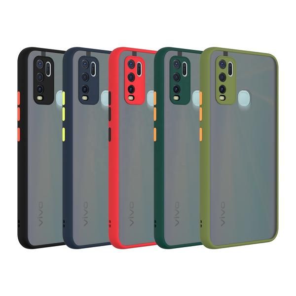 Matte Shockproof Hard Phone Armor Back Cover for Vivo Y30 / Y50