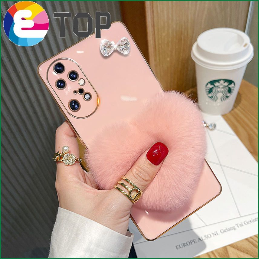 Suitable for Huawei p50 mobile phone shell new huaweip40 mobile phone set cartoon cute butterfly p30 fluff