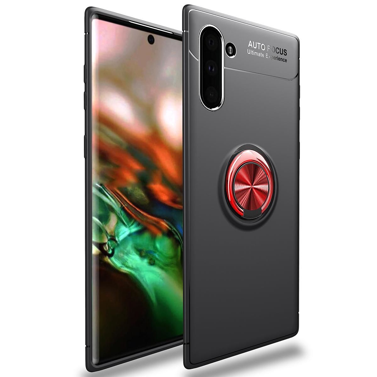 For Samsung Galaxy Note 10 360 Degree Rotating Ring Holder (Compatible with Magnetic Car Mount) Resilient TPU Drop Protection Case Cover