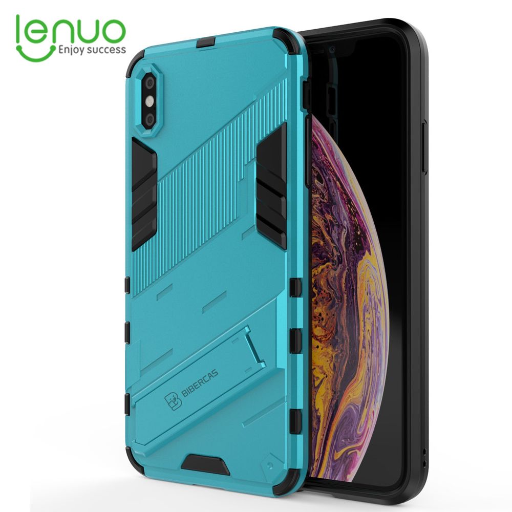 Lenuo Punk-Casing For iPhone Xs Max Back Cover Eight-Color Anti-Fall And Anti-Slip Phone Bracket Lens Protection Cover Lovers Case