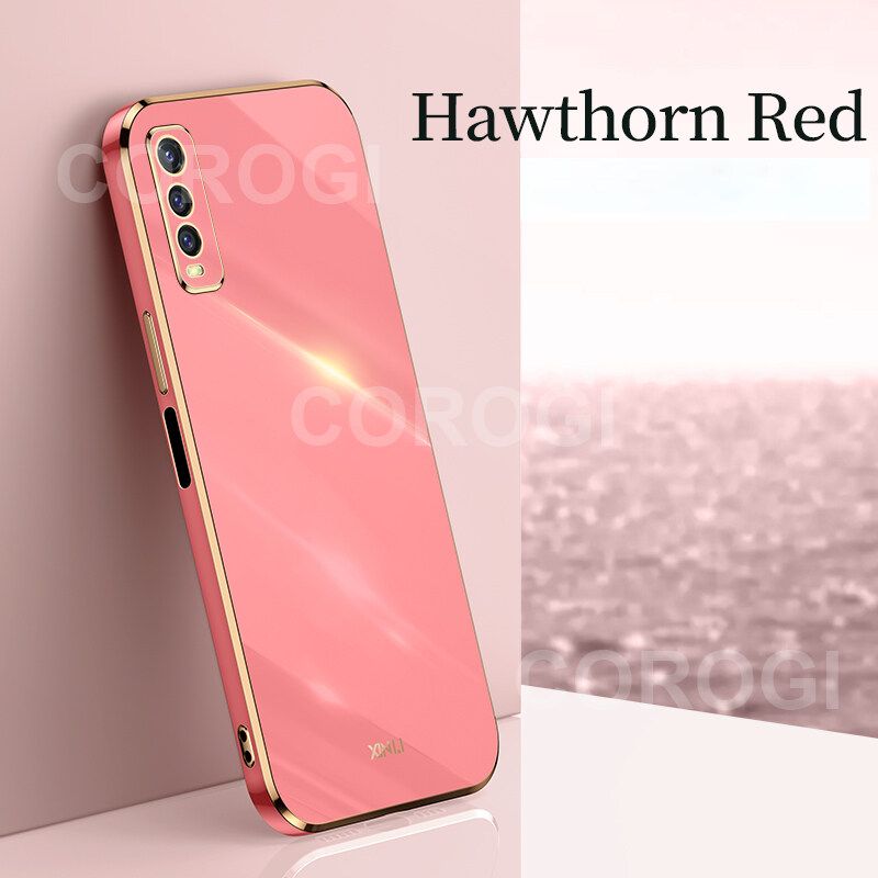 For Vivo Y12A Cover Fashion Shiny Plating Square Bumper Slim Phone Case Soft TPU Silicone Shockproof Protective Back Cover