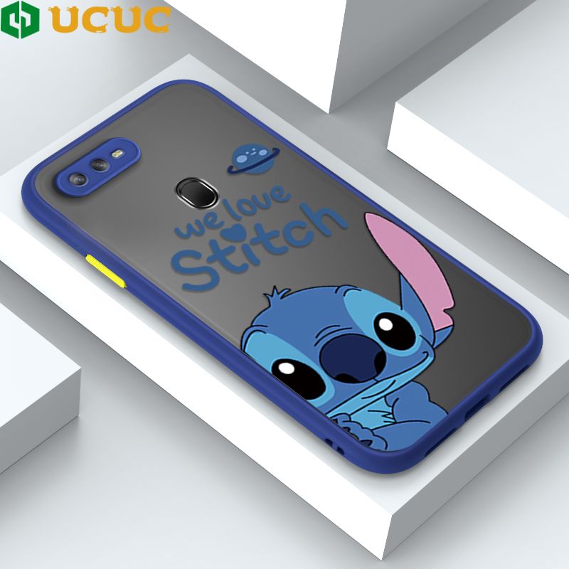 UCUC for OPPO A12S / A12 / A7 / A5S Back Cover Peeping Stitch Frosted Transparent Hard Phone Case Thin Shockproof Full Cover Camera Protect Case