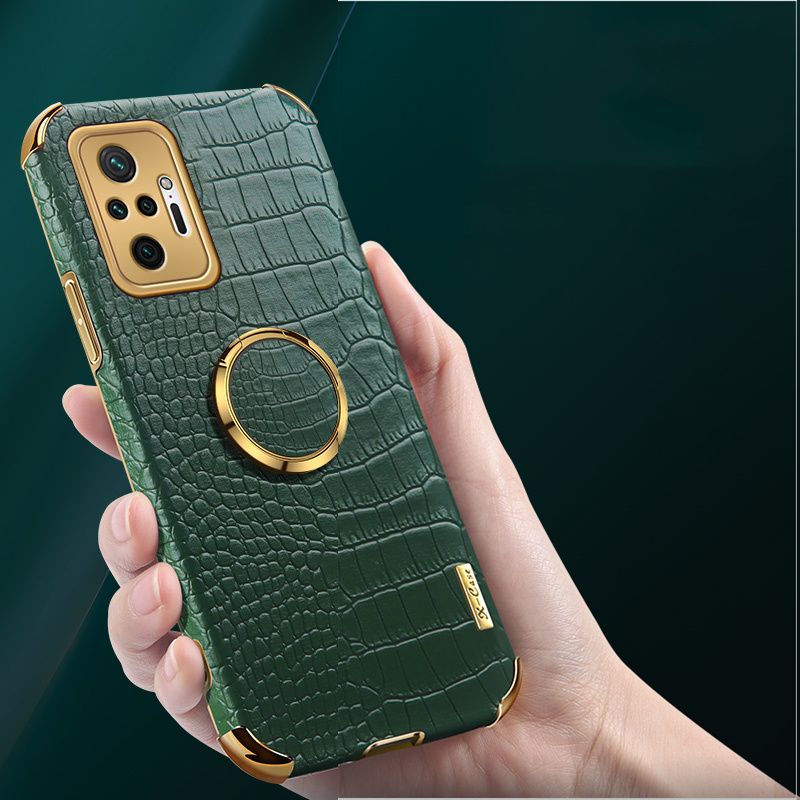 For Xiaomi Redmi Note 10S case Crocodile Pattern Leather Back Cover cases Ring Stand Holder Cover Xiaomi Redmi Note 10S Phone cover
