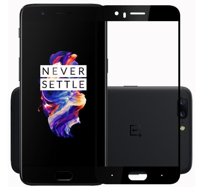 OnePlus 5 9H Full Glue Tempered Glass Screen Protector - Black