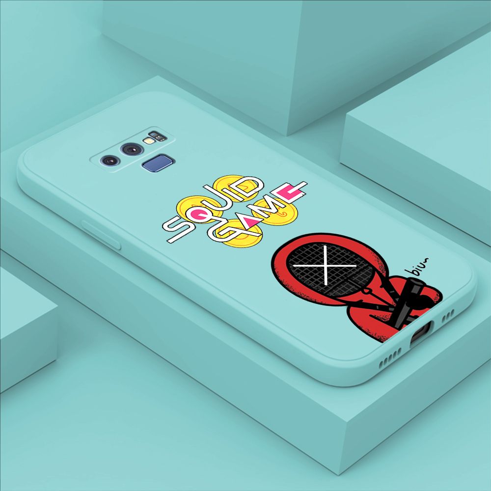 ZeroQiQi for Samsung Galaxy Note 9 Case Fashion Cartoon Electric Baton Judge Role Phone CoverSquare Liquid Silicone Trend Phone Case