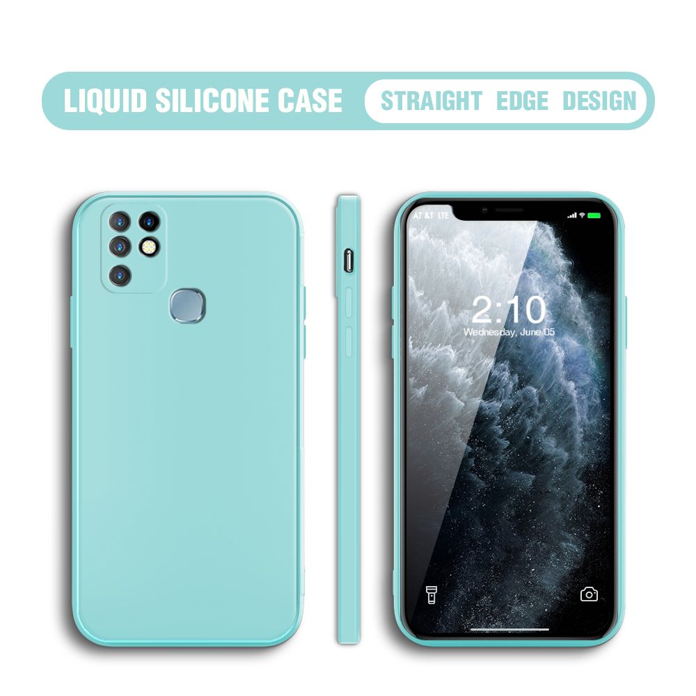 UCUC for Infinix Hot 10 Case Thin Soft Luxury Square Liquid Silicone Phone Case Candy Cover