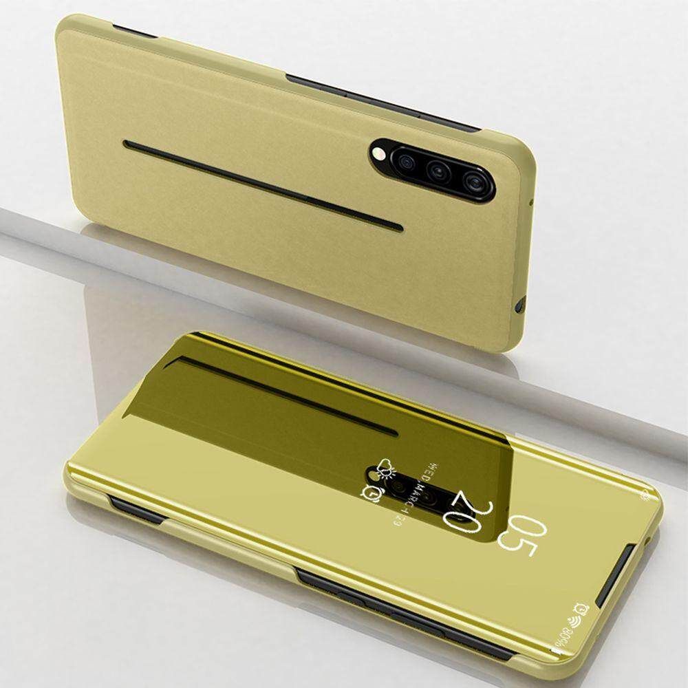 For VIVO IQOO Mirror Plating Hard PC -PU Leather Translucent Standing View Case Cover