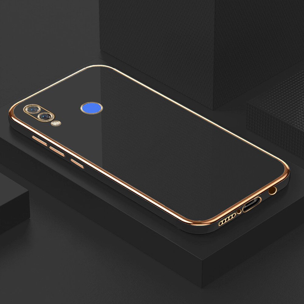 Luxury 6D Plating Soft Casing Silicone Square Frame Phone Case For Huawei Nova 3 Case Shiny Bling Back Cover + Free Lanyard