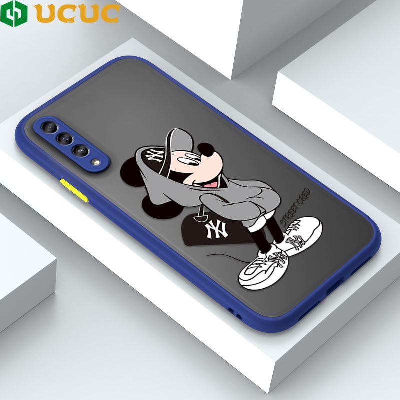 UCUC for Samsung Galaxy A50 A30S A50S Back Cover Handsome Mouse Frosted Transparent Hard Phone Case Thin Shockproof Full Cover Camera Protect Case