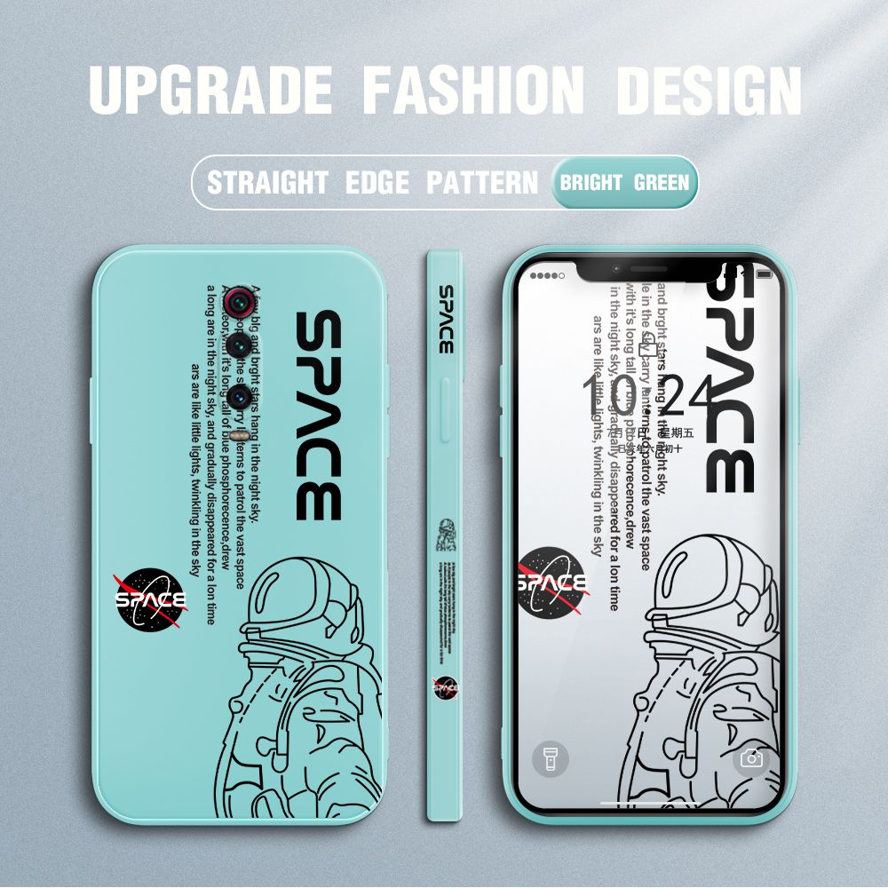 Jizetin for Xiaomi Redmi K20 / K20 Pro / Xiaomi Mi 9T / 9T Pro Case NASA Astronaut Design Side Design Phone Case Square Edge Pattern Liquid Silicone Cases Full Cover Camera Shockproof Protective Case