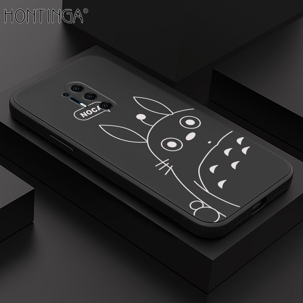 Hontinga for OnePlus 8 Pro Case Cartoon Cute Totoro Pattern Back Cover Soft Square Edge Liquid Silicone Phone Cases