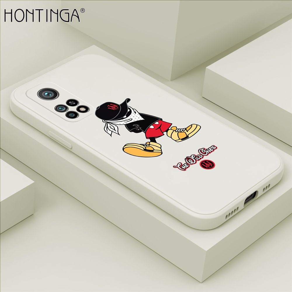 Hontinga for Xiaomi 10T / 10T Pro Case Cartoon Masked Mouse Phone Case Soft Square Edge Silicone Cases Full Lens Cover Shockproof Protection Cover