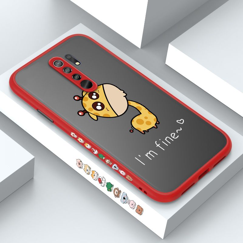 ZeroQiQi for Redmi 9 Case Cute Funny Giraffe Side Printing Cover Frosted Ultra Thin Protective Anti Fall Phone Case