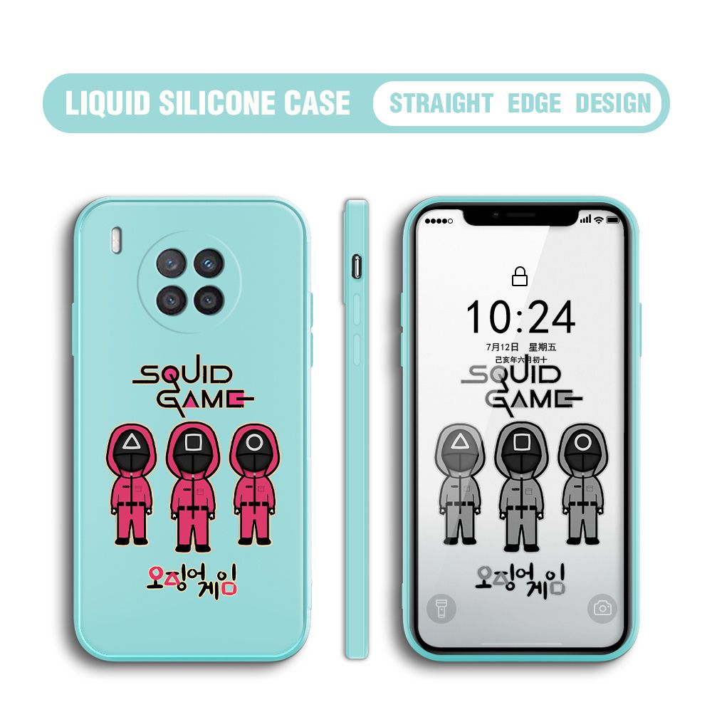 UCUC for Huawei Nova 8i Case Trend Cartoon Korean Squid Phone Cover Liquid Silicone Case Phone Protective Case