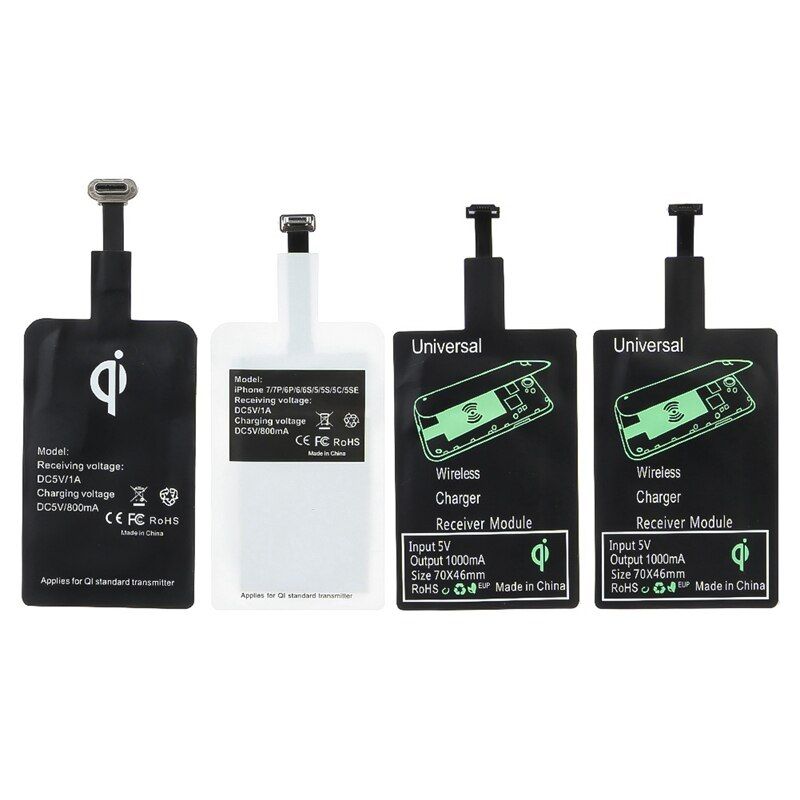 New Universal Android Qi Wireless Charging Receiver Micro USB Wireless Charger Receiving Patch For MicroUSB Phones For Iphone