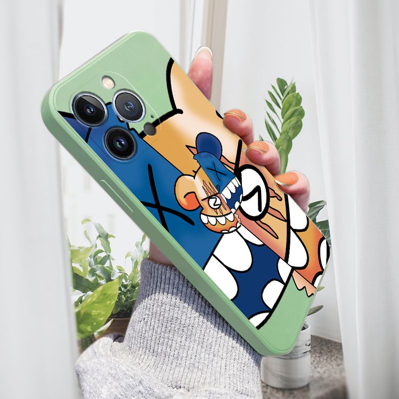 AMORVOR for iPhone 13 Pro Back Cover Fashion Popular Side design Soft Case Liquid Silicone Phone Cases
