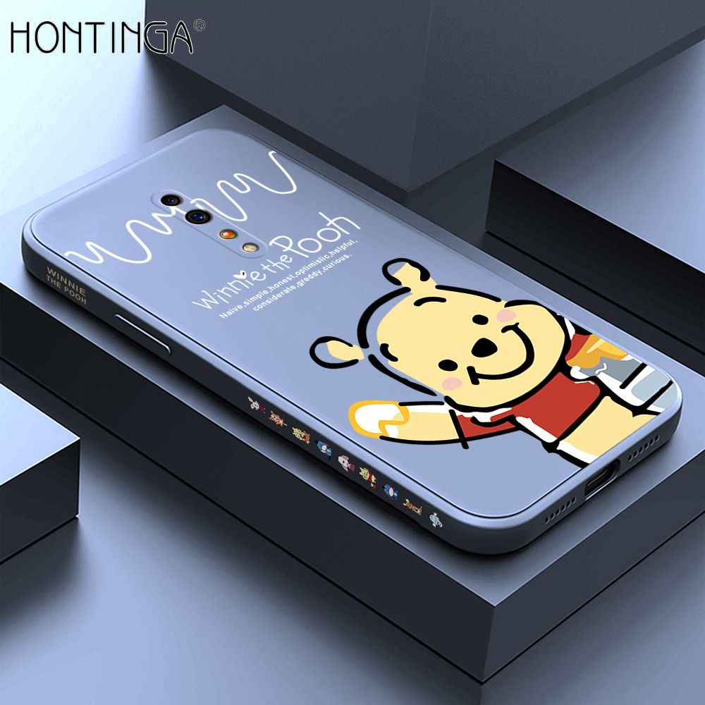 Hontinga for OPPO RENO Z Case Side Design Hello Little Bear Back Cover Soft Square Edge Pattern Liquid Silicone Trend Phone Cases