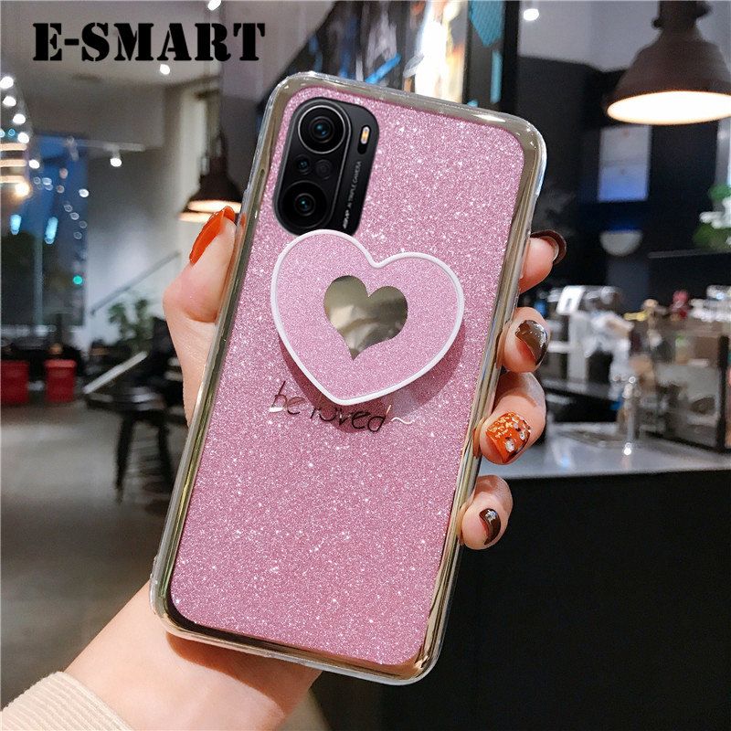 For Xiaomi 11X Case Fashion Couple Cases Bling Gold Glitter Loved Bracket Holder Stand Ring Soft Protector Cover Xiaomi 11X case