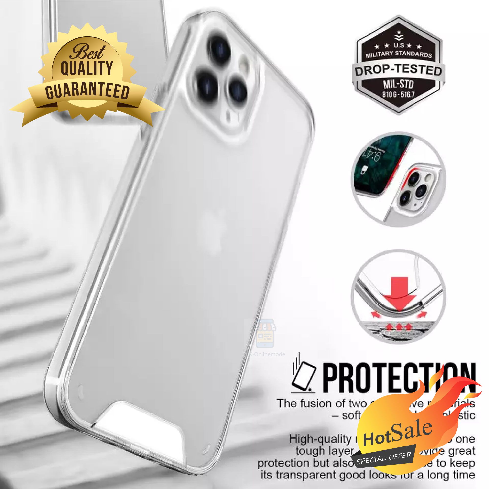Space Full Clear Shockproof Acrylic Case For Iphone 12 11 Pro Xs Max Mini Xr X 6 6S 7 8 Plus Se 2020 Transparent Anti-Knock - Phone Back Cover - মোবাইল ফোন - Phone