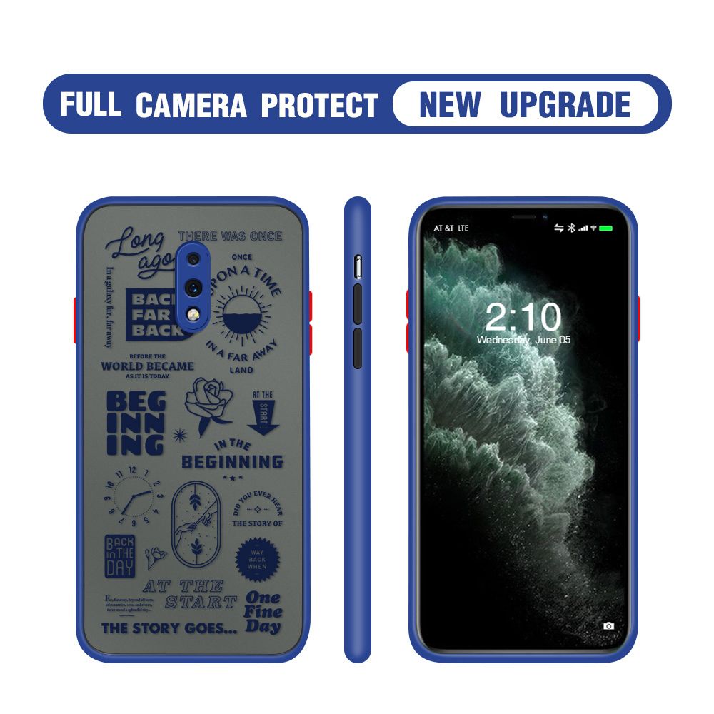 Hontinga for OnePlus 7 Case Popular Clock Poster Camera Shockproof Protection Cases Edge Frosted Transparent Phone Cover