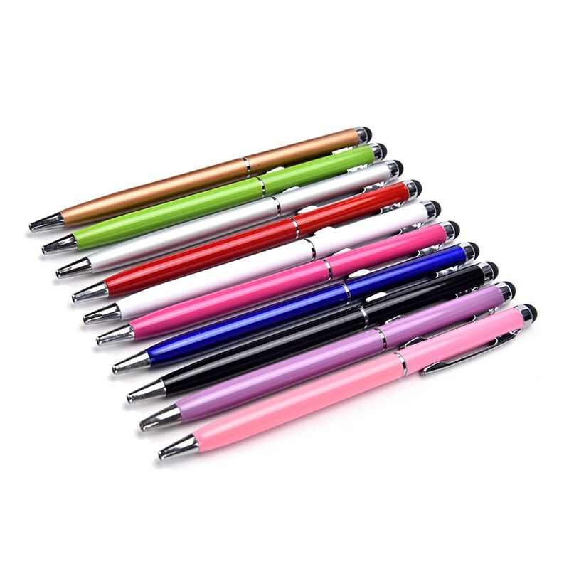 2 in 1 Metal Ballpoint Pen Touch Screen Pen Universal Capacitive Pen for iPad iPhone Stylus Pen with Ball-point Pen