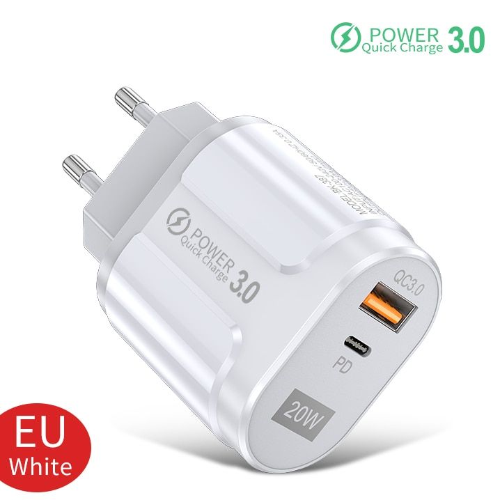 PD 20W USB-C Charger For iPhone 12 Pro Max Mini Quick Charge 3.0 QC 20W Type C Fast Charging Travel Wall For iPhone 12 Pro Max