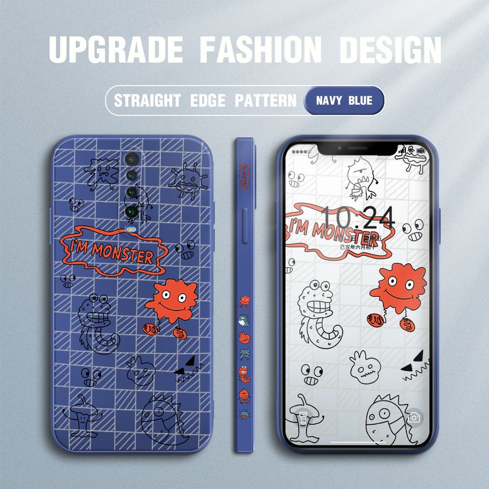 Jizetin for Xiaomi Poco X2 / Redmi K30 Case Side Design Phone Cover Printed Text “I Am Monster ” Cover Square Edge Pattern Liquid Silicone Trend Case
