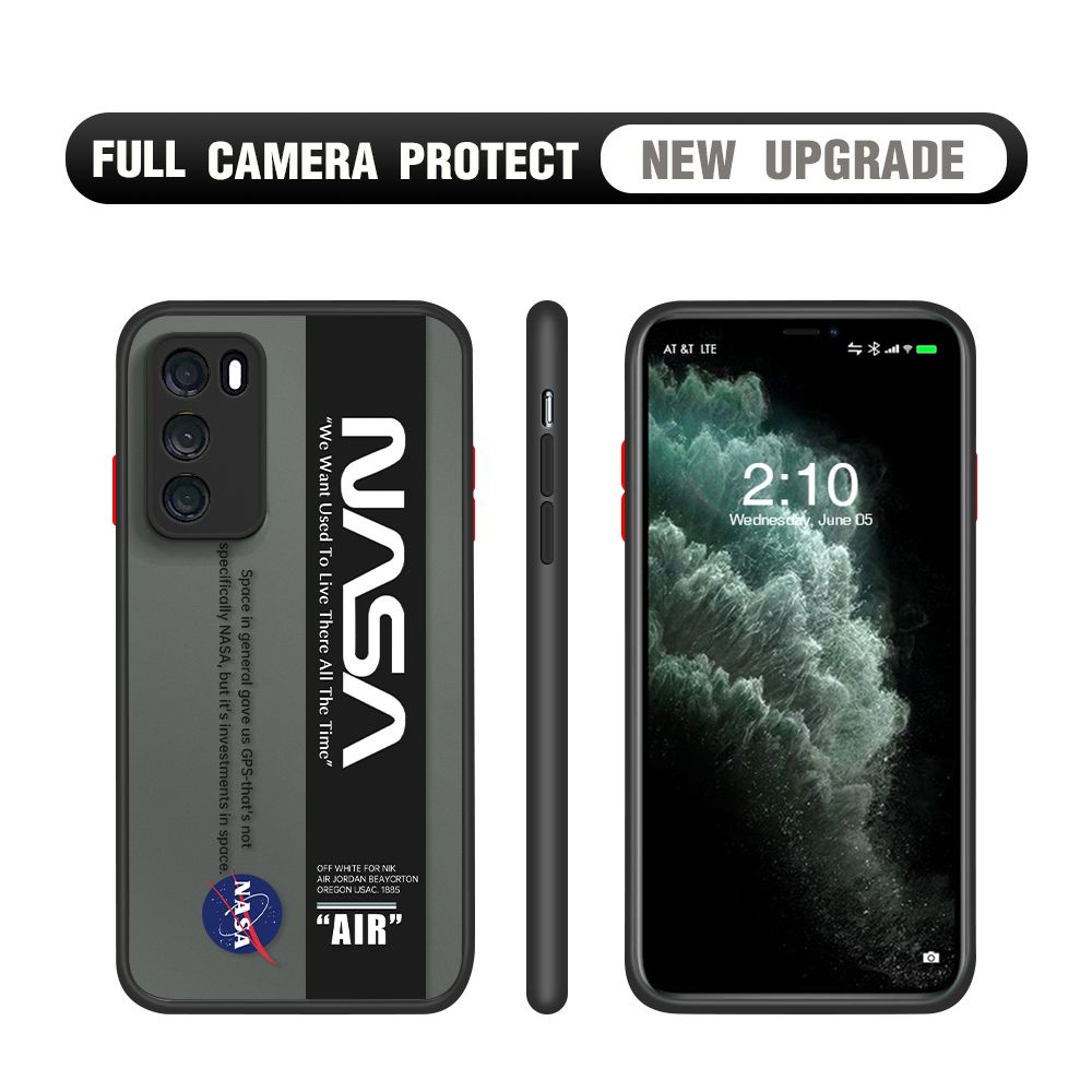 Hontinga for Huawei P40 Case Astronaut Space Logo Cases Edge Frosted Transparent Phone Cover