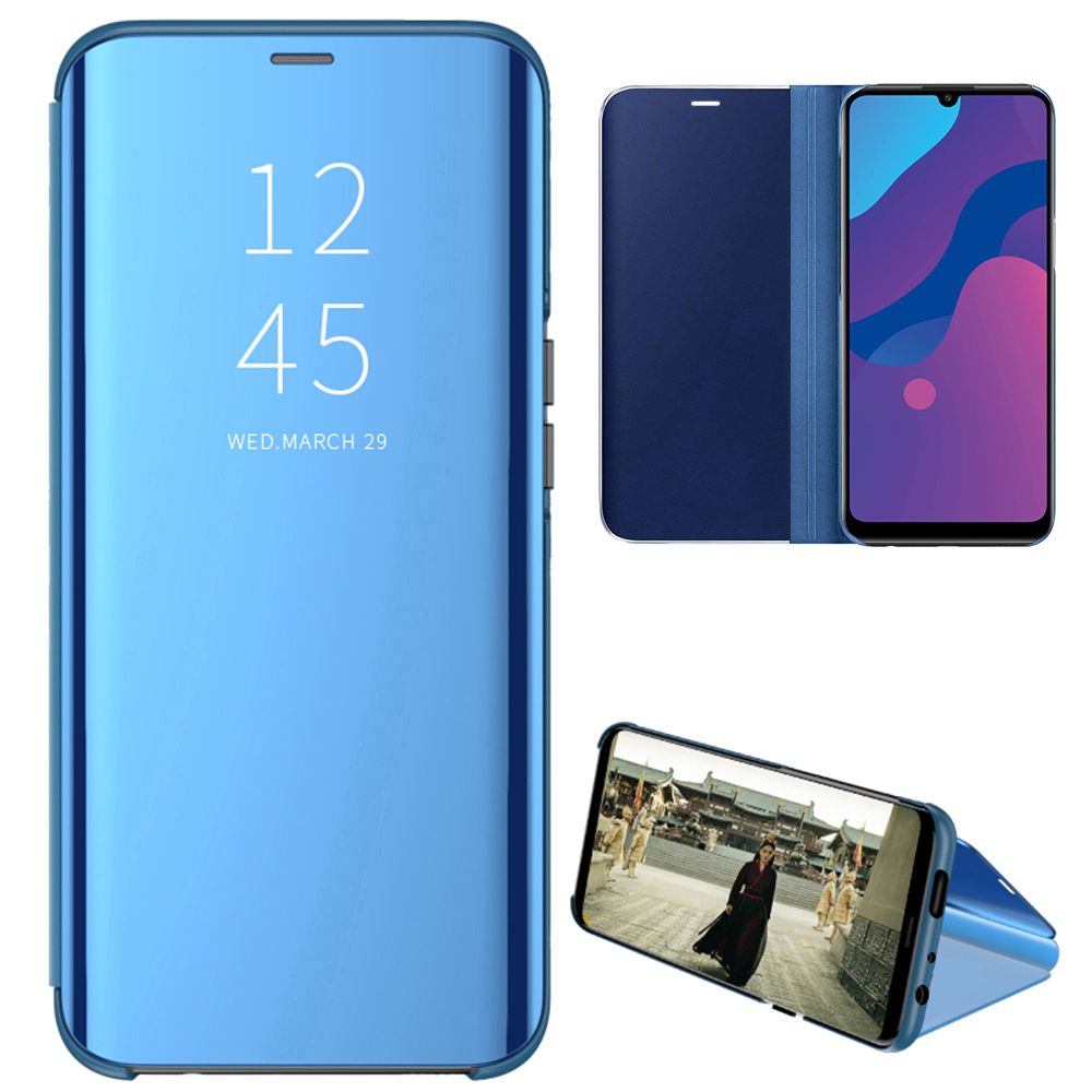 Smart Mirror Flip Phone Case For Huawei Honor 9A View PU Leather Stand Protective Cover