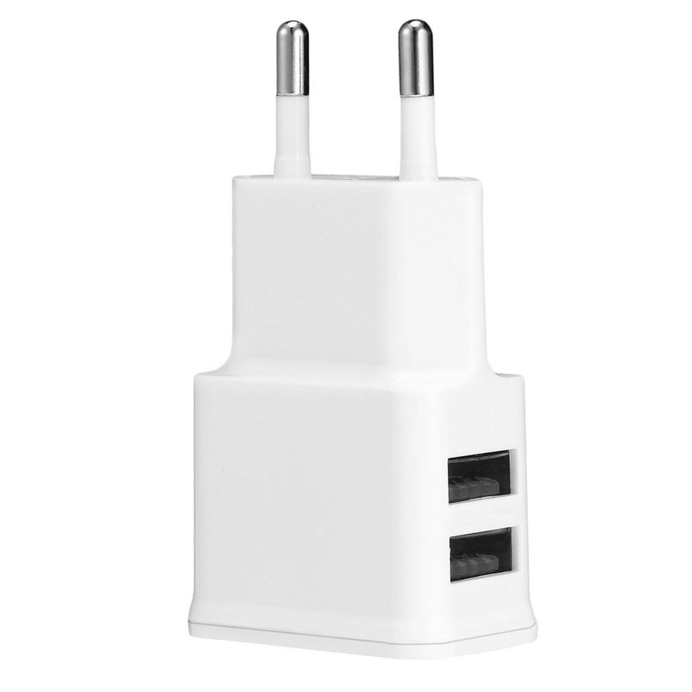 2A Dual 2Ports USB EU Wall Charger Adapter for Samsung iPhone HTC MOTO Perfect - White EU