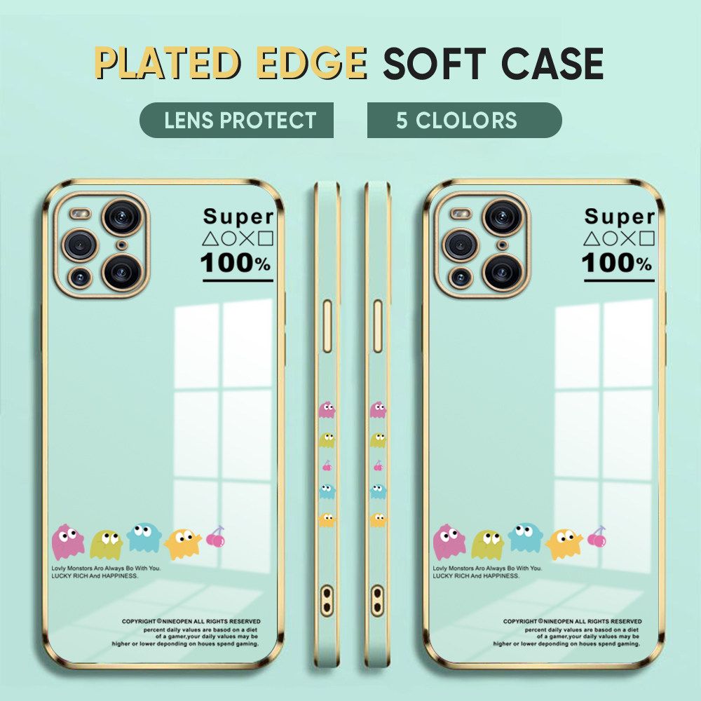 Luxury 6D Plating Case for OPPO F11 Back Cover Game Little Monster Side Pattern Soft Silicone Square Phone Cases