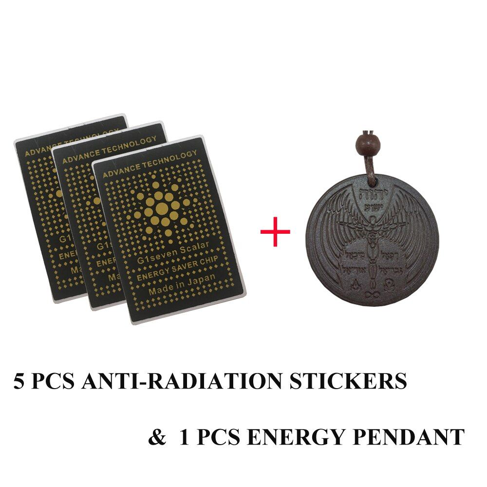 5pcs Stickers+ 1pcs Pendant Energy Gift Set High Ions Reduce Radiation Keep Health
