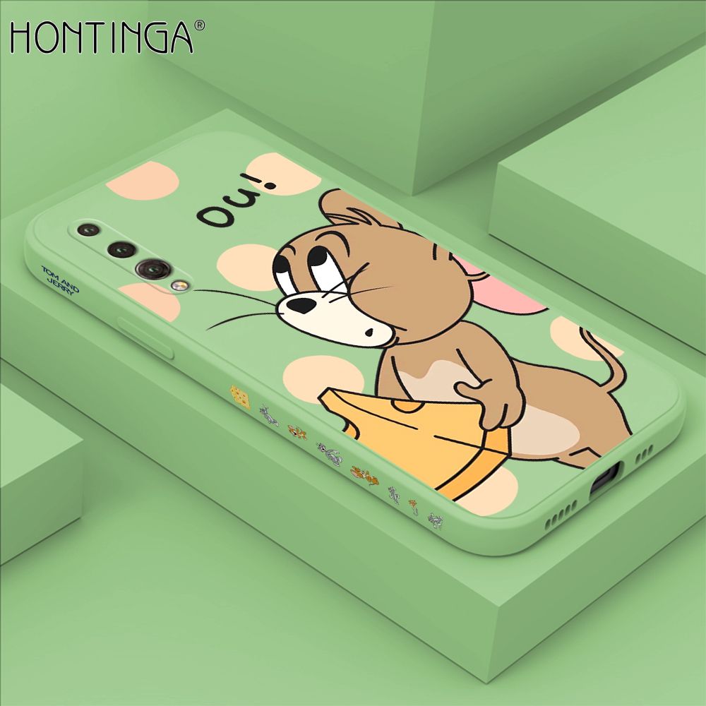 Hontinga for Huawei P20 Pro Case Side Design Cute Cartoon Mouse Back Cover Soft Square Edge Pattern Liquid Silicone Trend Phone Cases