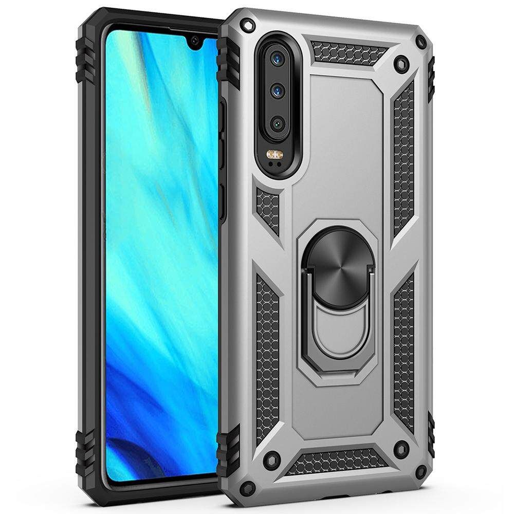 For Huawei P30 Pro Dual Layer Tough Rugged Ring Holder Stand Armor Shockproof Drop Protection Case cover