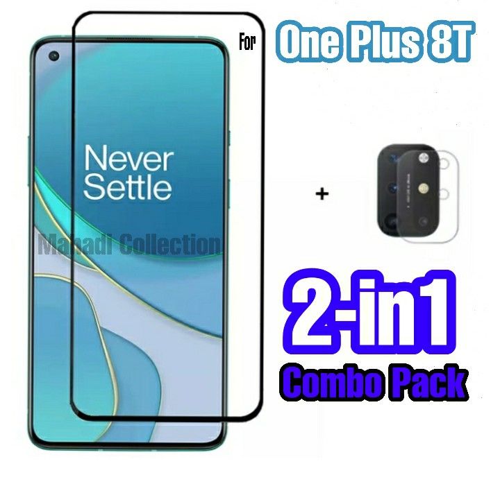 Oneplus 8T/Oneplus 9T 2-in1 Combo Pack (Front Full Coverage Screen Glass Protector And Neno Camera Lens Protector) For Oneplus 8T/Oneplus 9T