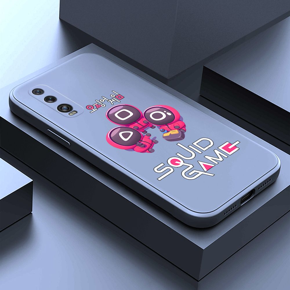 ZeroQiQi for OPPO Find X2 Case Cute Cartoon Cute Squid Character Phone Cover Square Liquid Silicone Shockproof Phone Protective Case