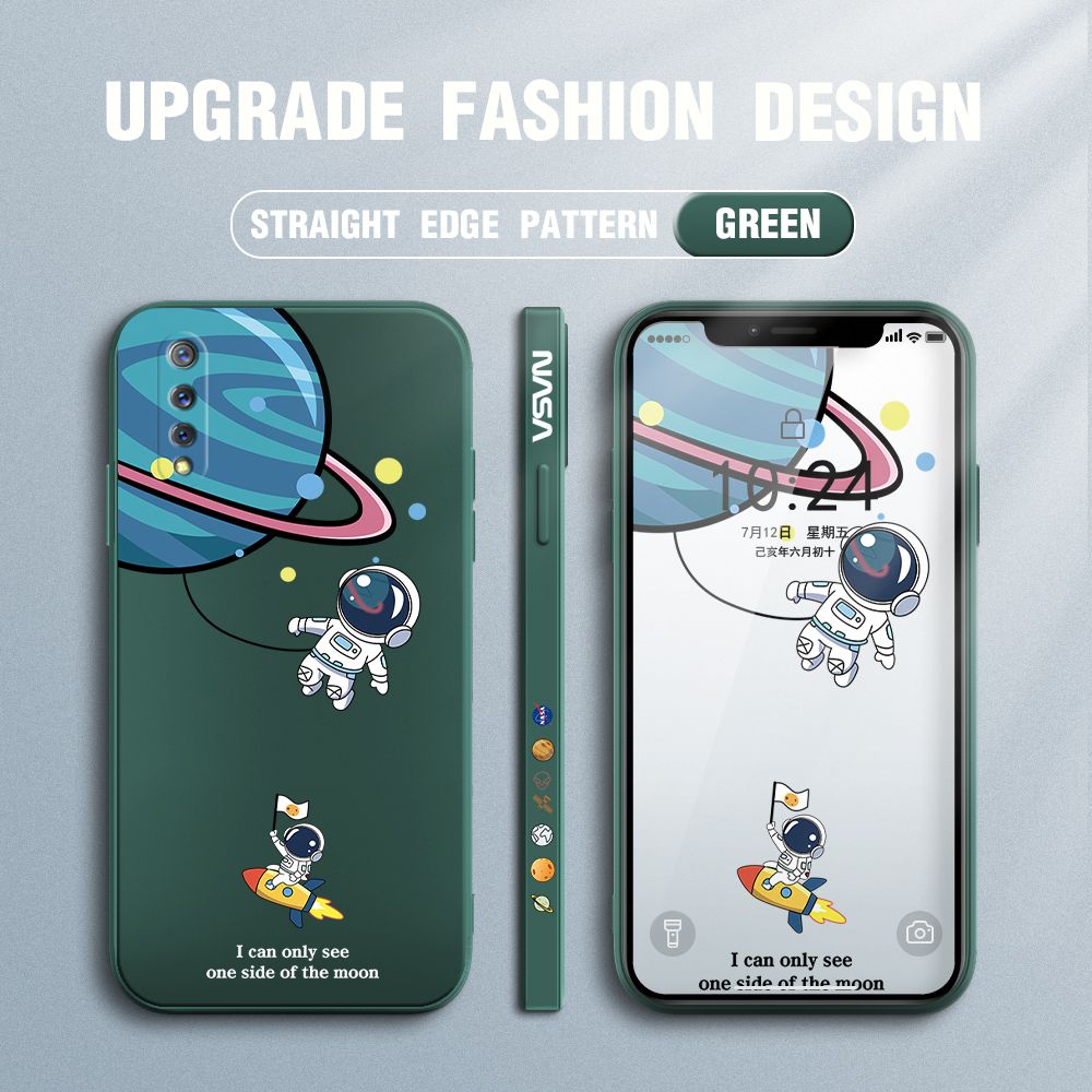 FHKL for Vivo S1 Back Cover Cartoon Astronaut Side design Soft Case Multicolor Liquid Silicone Phone Cases