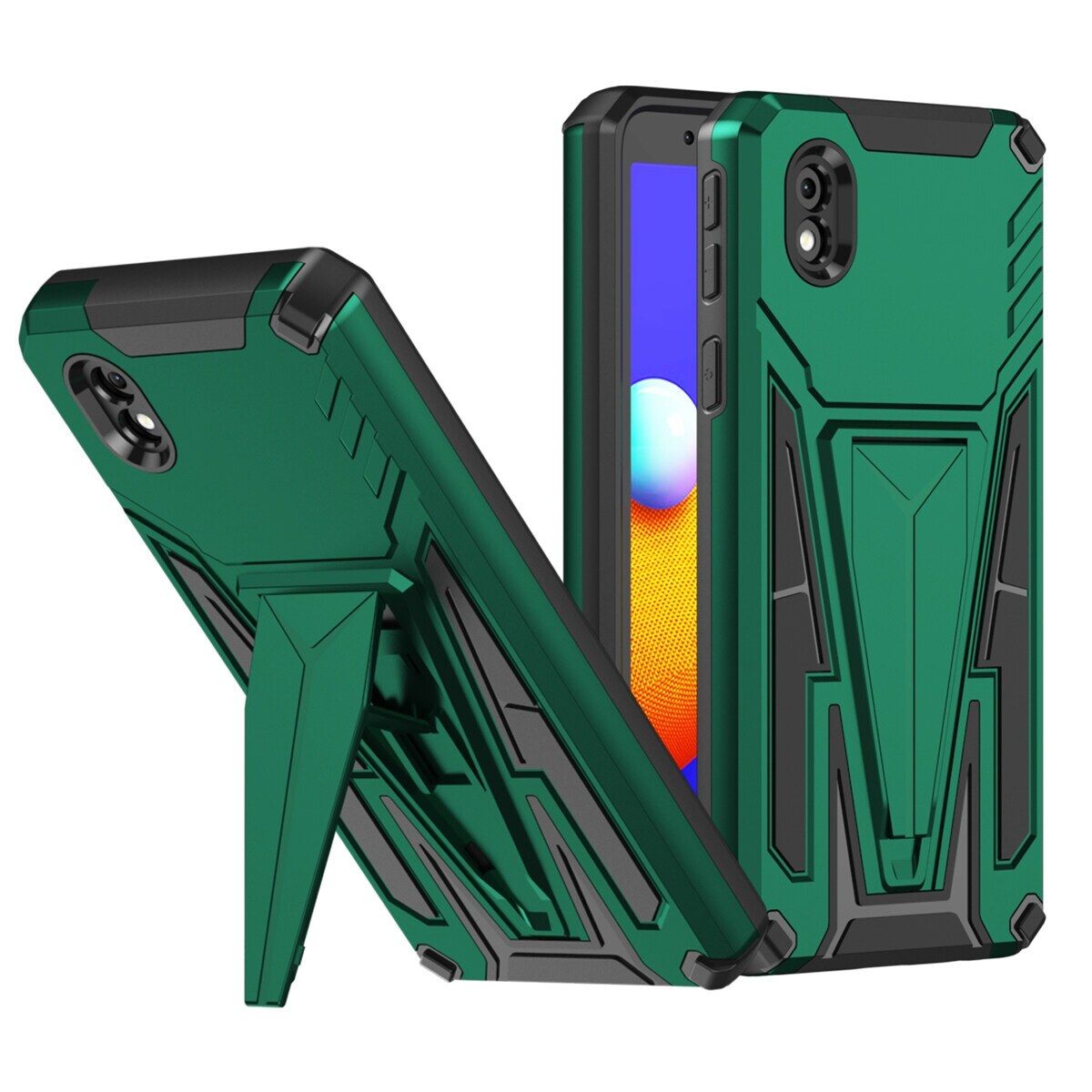 Case for Samsung Galaxy A01 Core / Galaxy M01 Core Hard PC Soft TPU Bumper Shockproof Case Built-in Kickstand Compatible