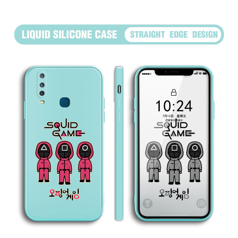 UCUC for Vivo Y15 Case Trend Cartoon Korean Squid Phone Cover Liquid Silicone Case Phone Protective Case