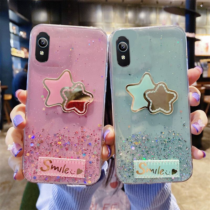 Phone case VIVO Y90 Shiny Ring Case Glitter Soft Transparent Full Star mirror Cases For VIVO Y90 Back Cover Stars Moon Girls