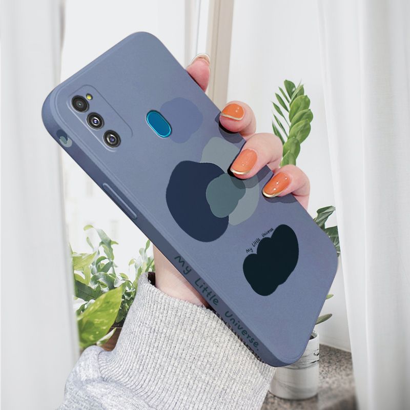 AMORVOR for Samsung Galaxy M21 M30S Back Cover Color Mixture Clouds Side design Soft Case Liquid Silicone Phone Cases