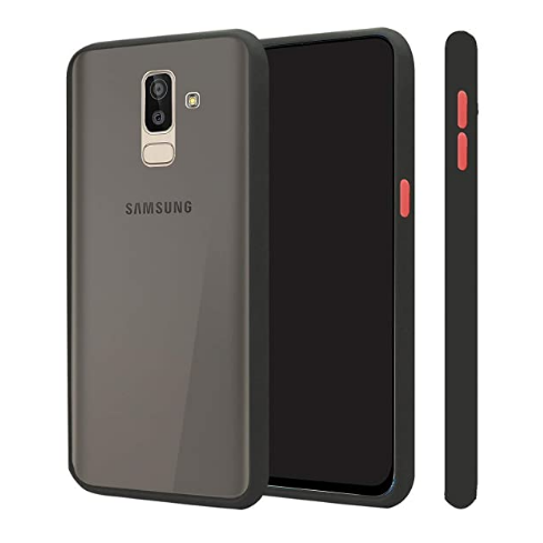 Samsung Galaxy J6+ / J6 Plus - Luxury Matte Shockproof Camera Bumper Protective Smoky Transparent Trendy Stylish Back Cover Case - Phone Back Cover - Phone Back Cover