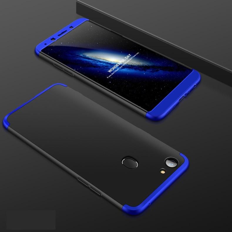 Oppo F5 360 Degree GKK Phone Back Cover - Black & Blue