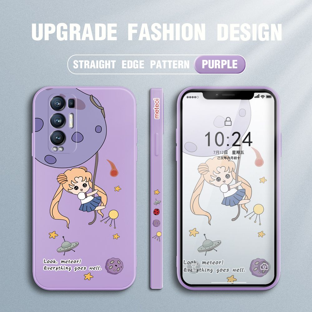 UCUC for OPPO Reno 5 Pro Plus 5G Back Cover Beauty Warrior Ultra Thin Soft Luxury Square Multicolor Liquid Silicone Phone Case