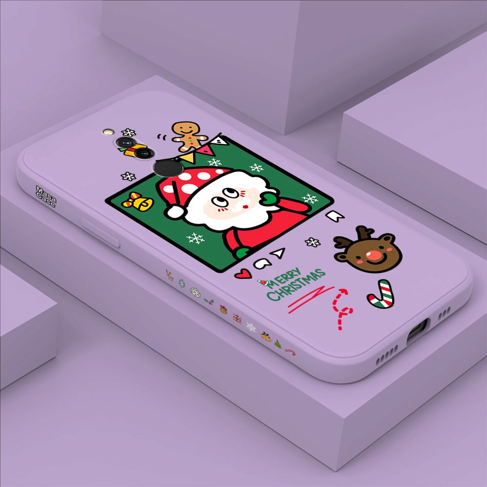 ZeroQiQi for Redmi 8 Case Santa Claus Christmas Gifts Side Printing Cases Soft Liquid Silicone Phone Cover